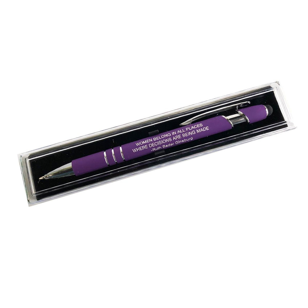 Pen - Women Belong Inspirational Quote RBG Purple Stylus Pen