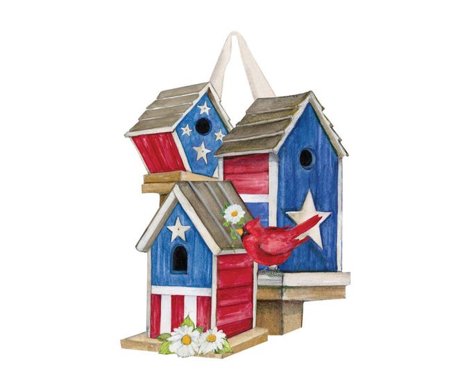 Patriotic Door Hanger - All American Birdhouses