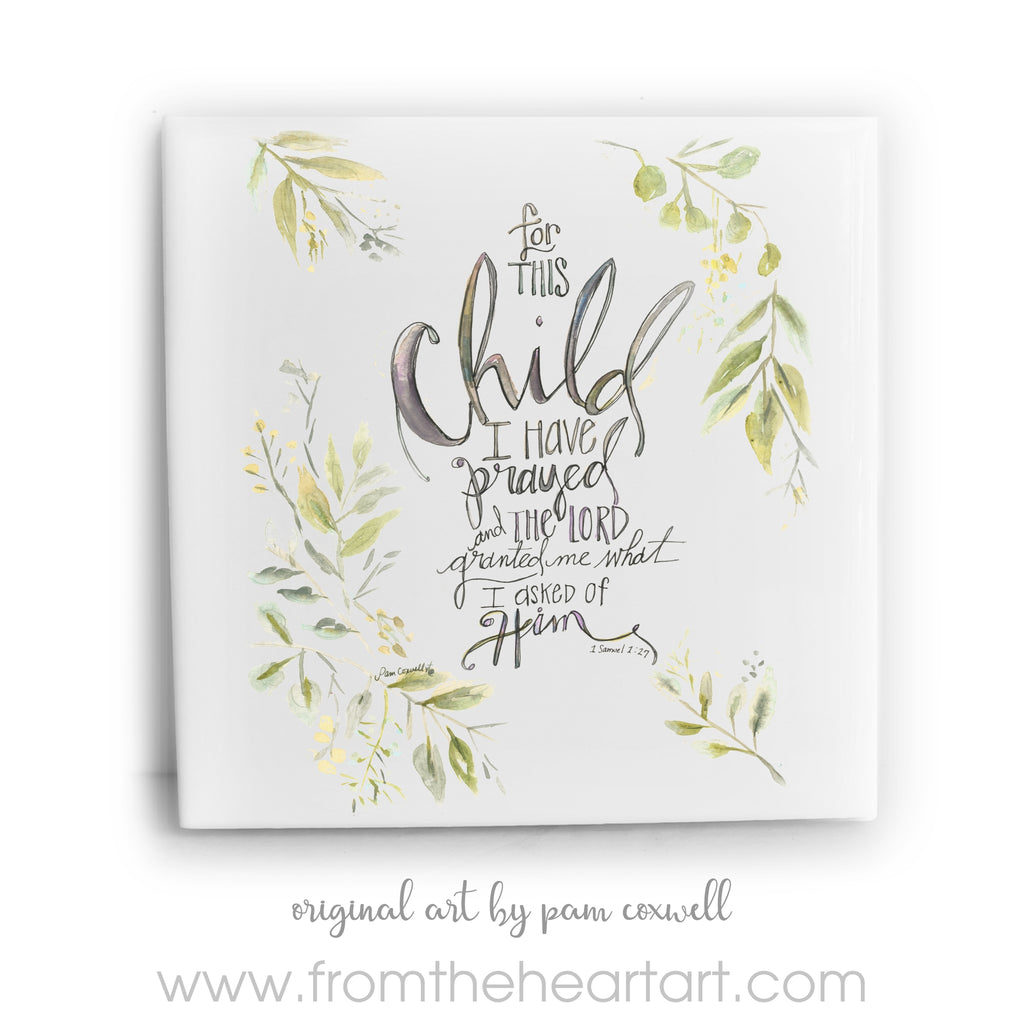 For This Child Tile by Pam Coxwell