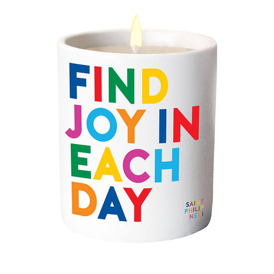 Candle -  Find Joy In Each Day (St. Philip Neri)