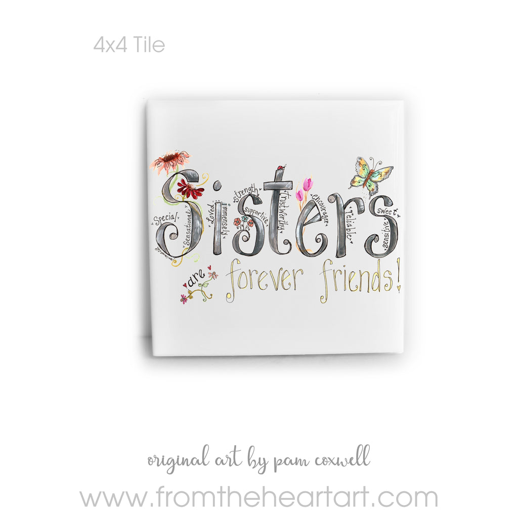 Sisters Tile by Pam Coxwell